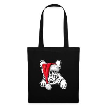 Signes de Noël du Père Noël bouledogue français - Sac en tissu - noir - Devant