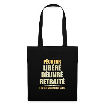 Fischer feiert Ruhestand mit Humor Geschenk - Stoffbeutel - Schwarz - Vorne