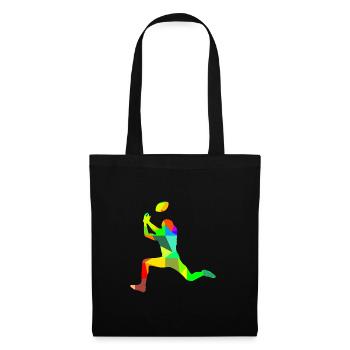Colorful Rainbow Amarican Football Player Sports - Tote Bag - black - Front