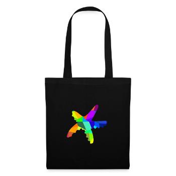 Seestern Taucher Regenbogen Tiere Polygon - Stoffbeutel - Schwarz - Vorne