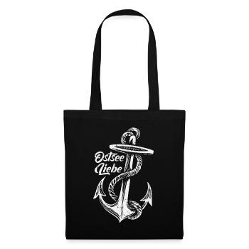 Ostsee Liebe Anker used-look vintage - Stoffbeutel - Schwarz - Vorne