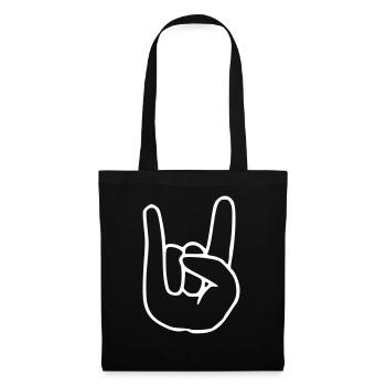 Emoji RocknRoll Croquis blanc - Sac en tissu - noir - Devant