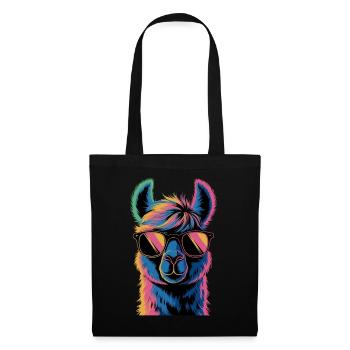 Alpaka Llama - Stoffbeutel - Schwarz - Vorne
