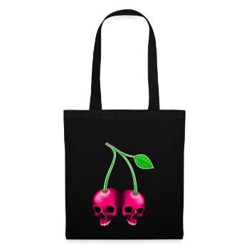 Skull Kirsche Pink - Stoffbeutel - Schwarz - Vorne