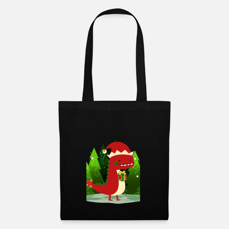 Dinosaurier Dino Geschenk Weihnachten Ugly Sweater - Stoffbeutel - Schwarz