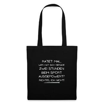 beim sport ausgepowert ich nicht geschenk idee - Stoffbeutel - Schwarz - Vorne