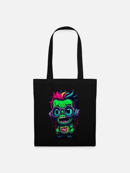 Bunter cooler Zombie - Stoffbeutel - Schwarz
