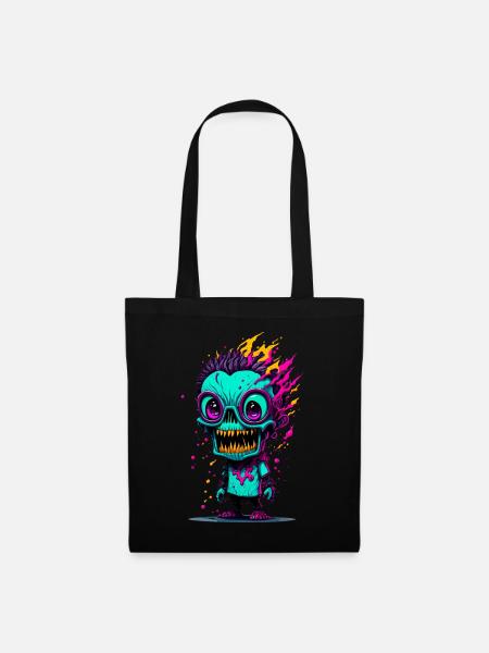 Bunter cooler Zombie - Stoffbeutel - Schwarz