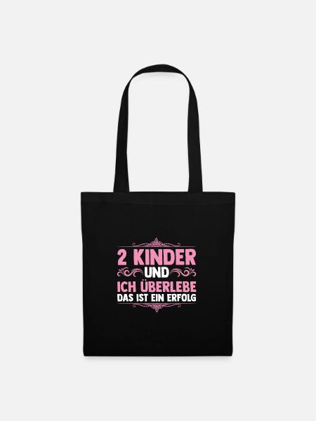 Mama Von 2 Kindern - Stoffbeutel - Schwarz
