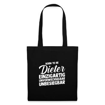 Vorname Dieter - Stoffbeutel - Schwarz - Vorne