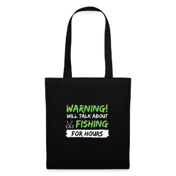 fishing fish rod gift idea fishing saying - Tote Bag - black - Front
