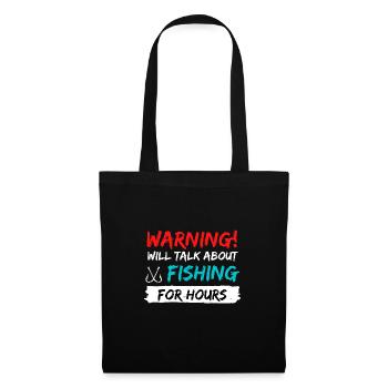 fishing fish rod gift idea fishing saying - Tote Bag - black - Front