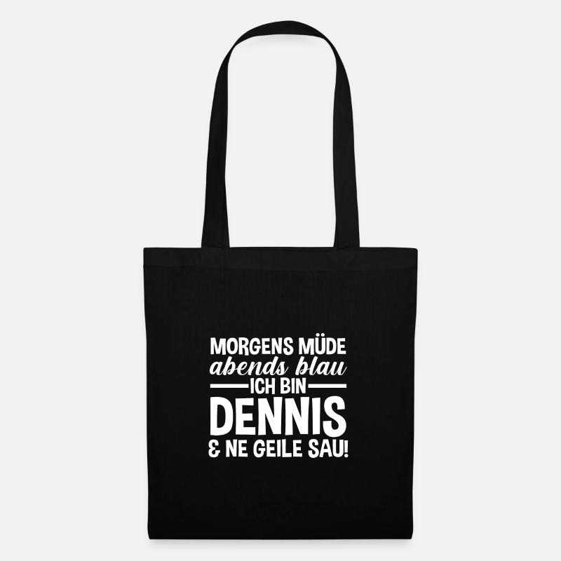 Vorname Dennis - Stoffbeutel - Schwarz
