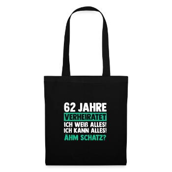 Marriage Aquarium Wedding 62 Years Married Wedding - Tote Bag - black - Front