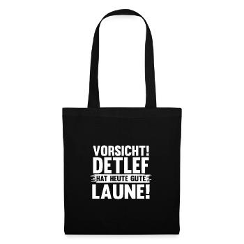 Vorname Detlef - Stoffbeutel - Schwarz - Vorne