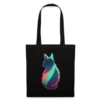 wonderful cat neon colorful colorful - Tote Bag - black - Front