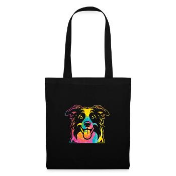 Border Collie - Sac en tissu - noir - Devant
