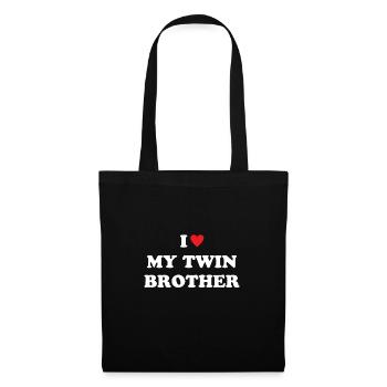 I Love My Twin Brother - Tote Bag - black - Front