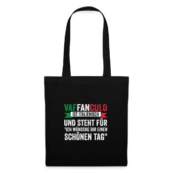 Italien Italiener Vaffanculo - Stoffbeutel - Schwarz - Vorne