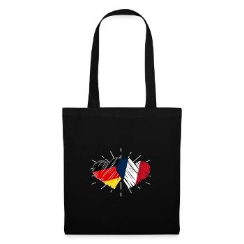Français Allemagne Cœur France - Sac en tissu - noir - Devant