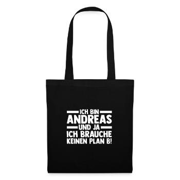Vorname Andreas - Stoffbeutel - Schwarz - Vorne