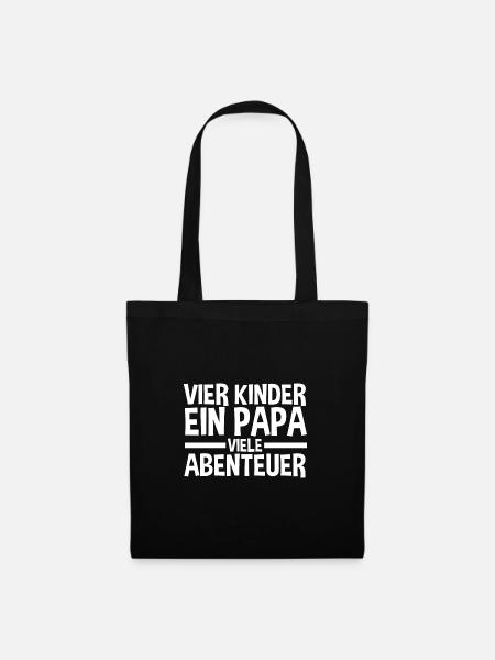 Papa Von 4 Kindern - Stoffbeutel - Schwarz