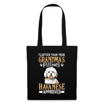 Fluffier than your Grandma's Pillows Havanese - Stoffbeutel - Schwarz - Vorne