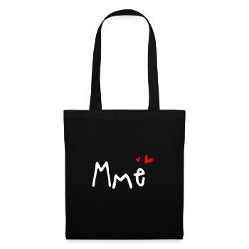 Mme - Mariage - Sac en tissu - noir - Devant