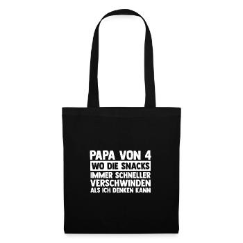 Dad of 4 children - Tote Bag - black - Front