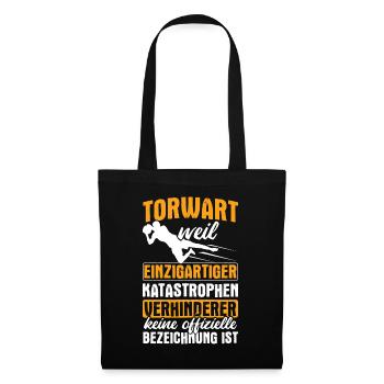 Fußball Torwart Geschenkidee - Stoffbeutel - Schwarz - Vorne