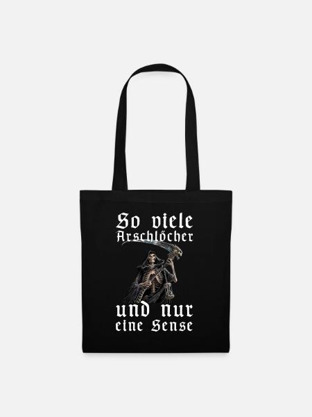 So viele Arschlöcher, Sarkasmus lustige Sprüche - Stoffbeutel - Schwarz