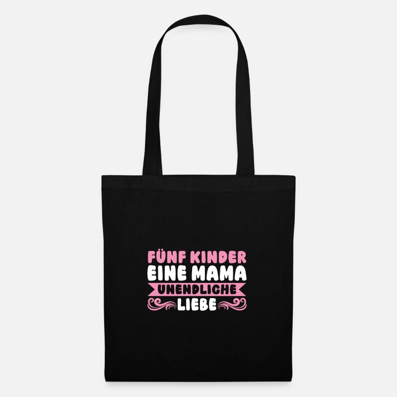Mama Von 5 Kindern - Stoffbeutel - Schwarz