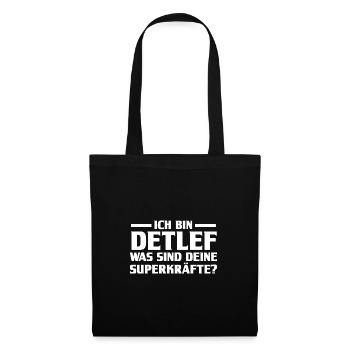 Vorname Detlef - Stoffbeutel - Schwarz - Vorne