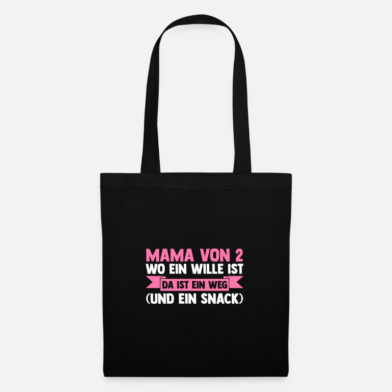 Mama Von 2 Kindern - Stoffbeutel - Schwarz