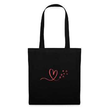 coeur amour idée cadeau amour - Sac en tissu - noir - Devant