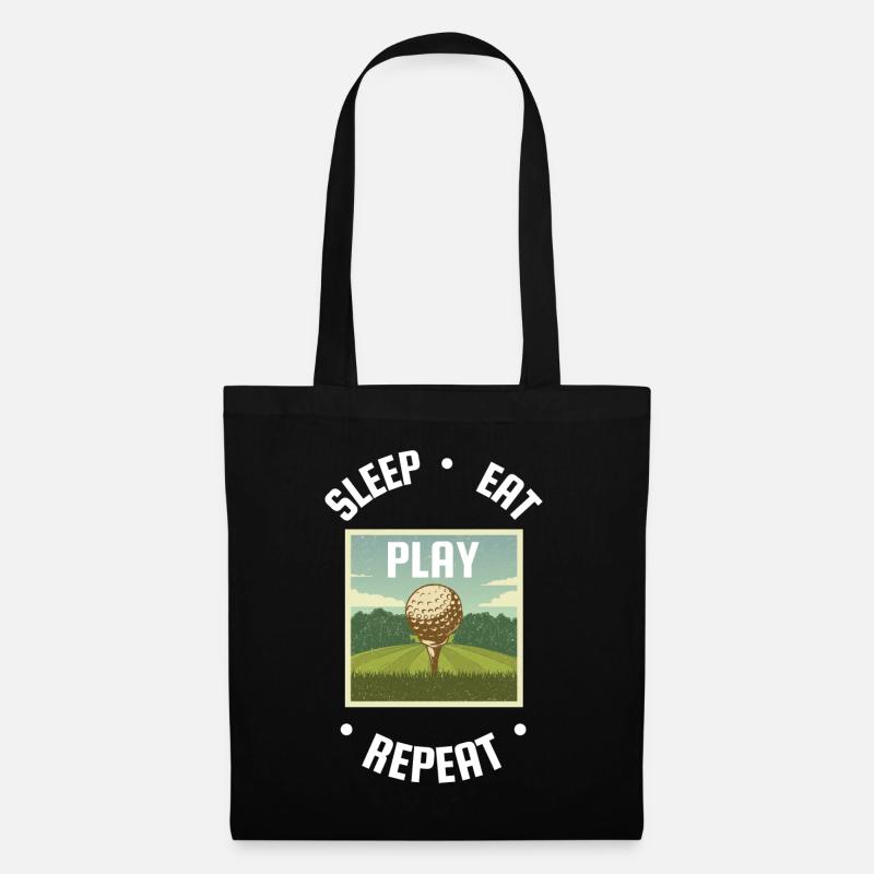 Sleep Eat Play Repeat / Gift idea for golfer - Tote Bag - black