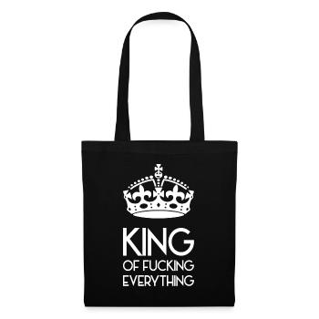 King of fucking everything - König von Allem Krone - Stoffbeutel - Schwarz - Vorne
