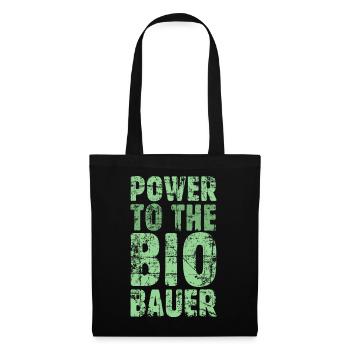 Power to the Biobauer Bio Grün Hell - Stoffbeutel - Schwarz - Vorne