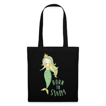 Born to swim - Stoffbeutel - Schwarz - Vorne