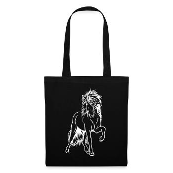 L’étalon islandais blanc - Sac en tissu - noir - Devant