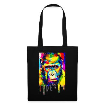 Urbaner Gorilla - Graffiti Kunst - Stoffbeutel - Schwarz - Vorne