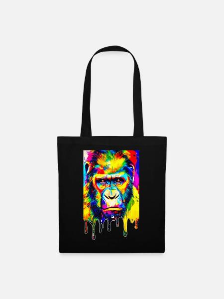 Urbaner Gorilla - Graffiti Kunst - Stoffbeutel - Schwarz