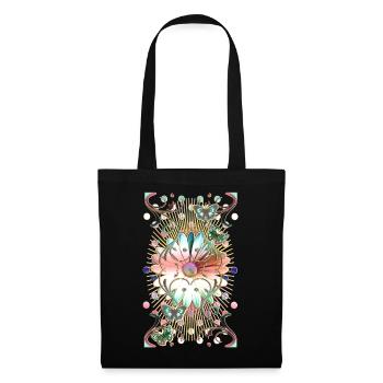 Schmetterlinge Blume Ornamente - Stoffbeutel - Schwarz - Vorne