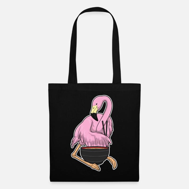 Flamingo Koch Ramen Kochen - Stoffbeutel - Schwarz