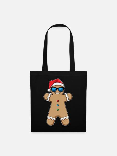 Lunettes de soleil de Noël Gingerbread Man - Sac en tissu - noir
