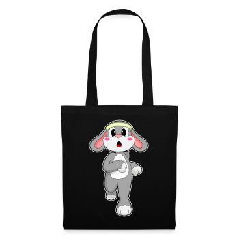 Lapin, Jogger, Jogging, Sport - Sac en tissu - noir - Devant
