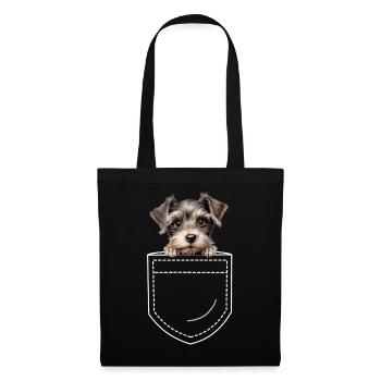 Hund Zwergschnauzer - Stoffbeutel - Schwarz - Vorne