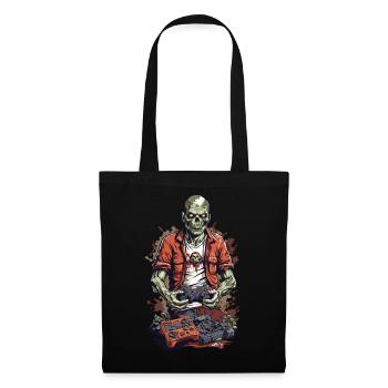 Zombie Gamer Retro Halloween Jeu Amusant - Sac en tissu - noir - Devant