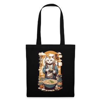 Soupes Ramen pour chats amour Kanji Style affiche Design - Sac en tissu - noir - Devant