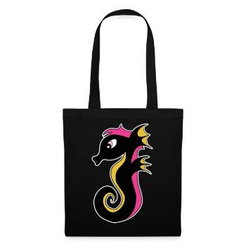 Blooming Neon Seahorse - Tote Bag - black - Front